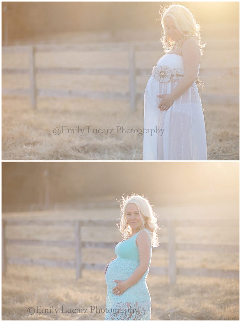 Outdoor sunset maternity shoot