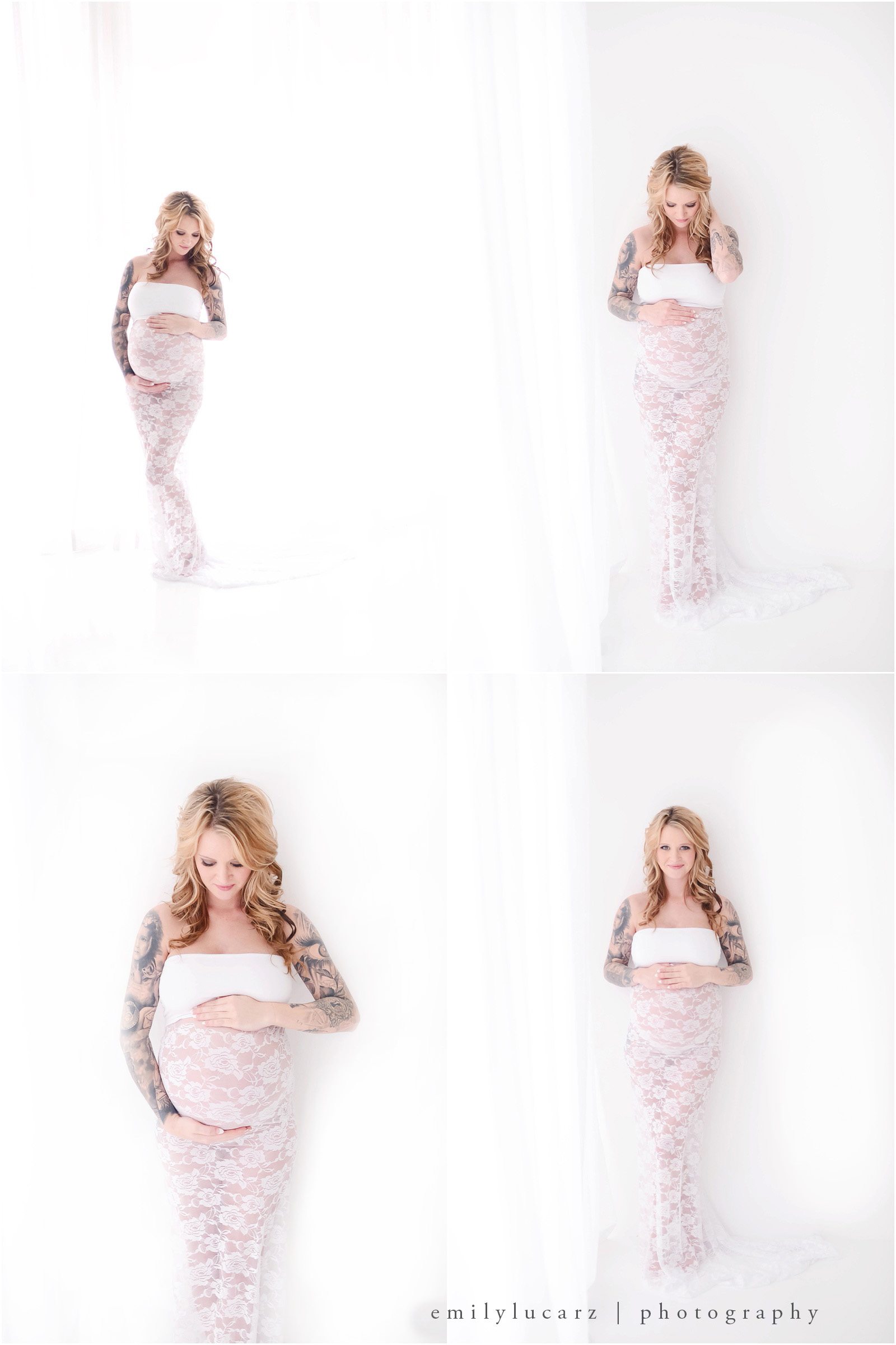 white maternity gown
