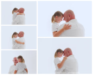 dad and daughter photo, backlighting, studio photography
