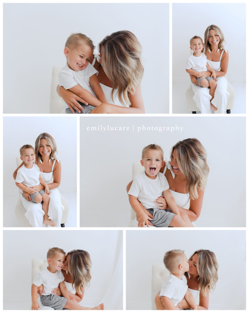 mom and son, white t-shirt, child photography